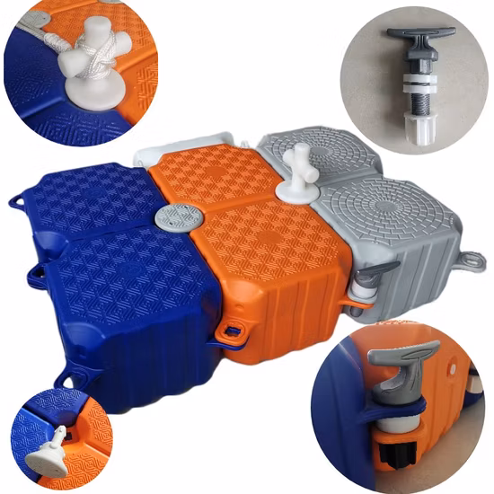 カスタムプラスチックモジュラーフローティングブリッジポンツーンウォーキングブリッジドックキューブプラットフォームブロック桟橋